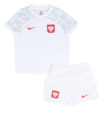 Polen Replika Babytøj Hjemmebanesæt Børn VM 2022 Kortærmet (+ Korte bukser)